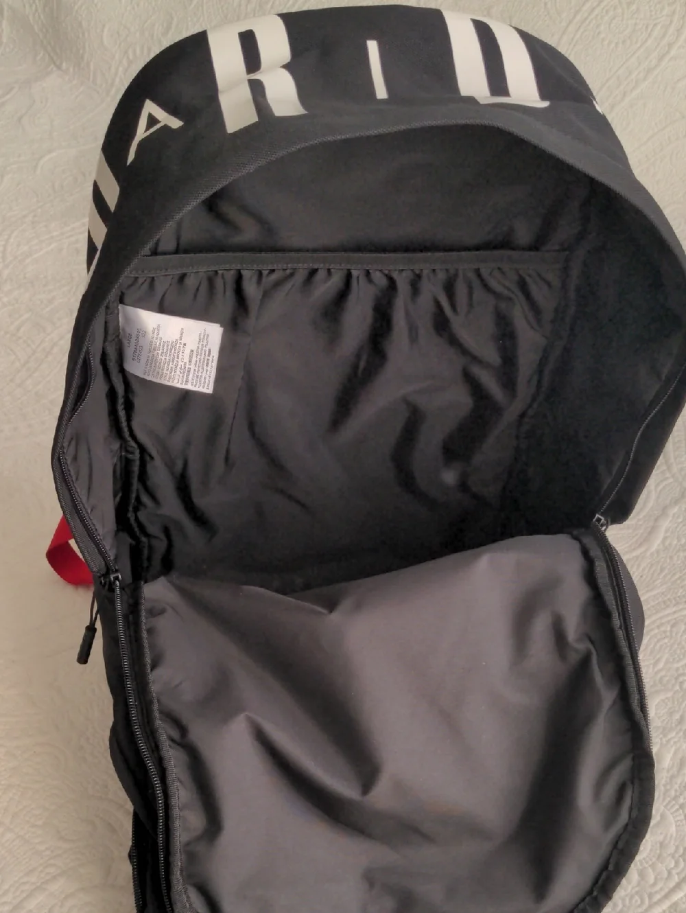 Jordan Patrol Black Backpack with White and Red Accents